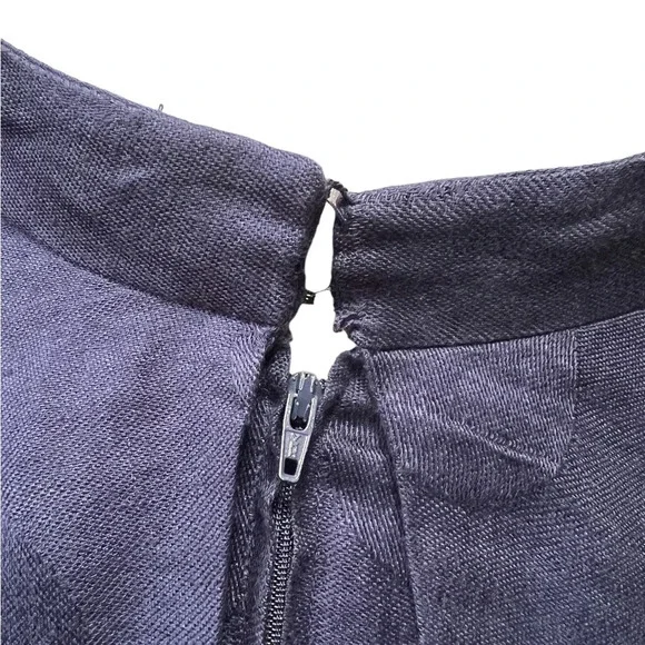 DORA Vintage Linen Open-Back Peplum Dress - Picture 9 of 9